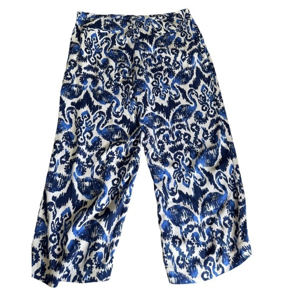 Lilly Pulitzer Lela Flamingo Cropped Resort Pants Blue Size 12 - Picture 3 of 9